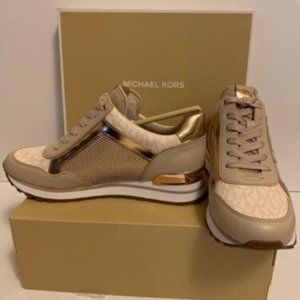 Michael Kors Maddy Mixed- Media Trainer , SF PNK/ BALLT , Size 7 And 8